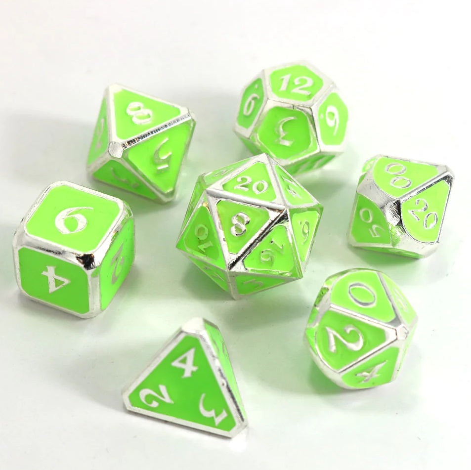 Neon Rave Metal Dice Set
