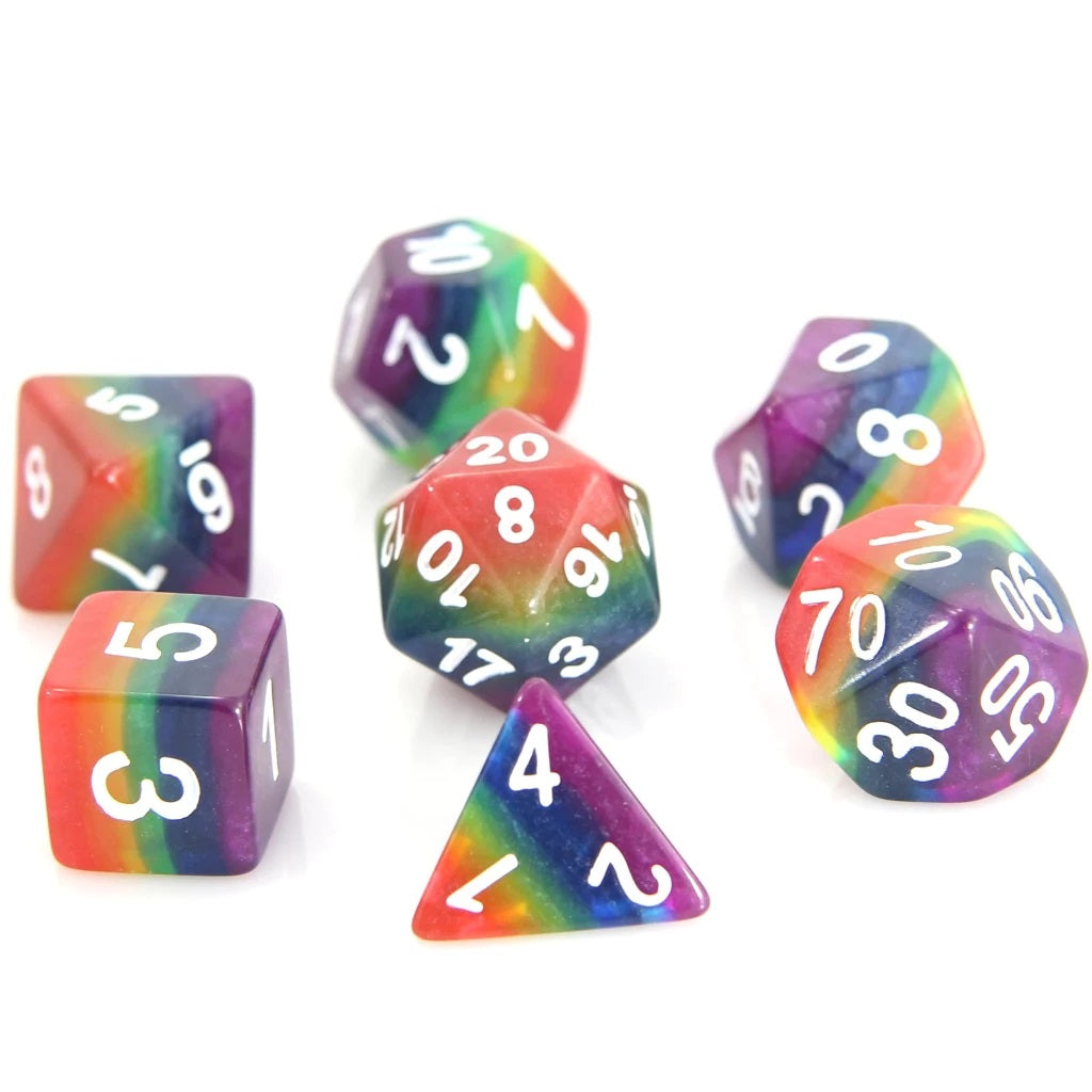 7-Die RPG Dice Set: Rainbow