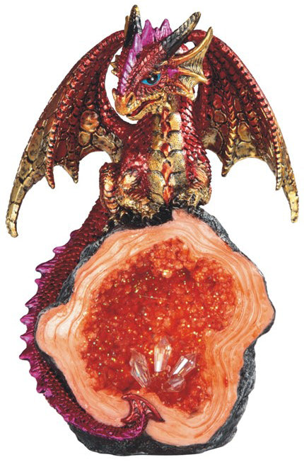 Red & Gold Dragon Geode