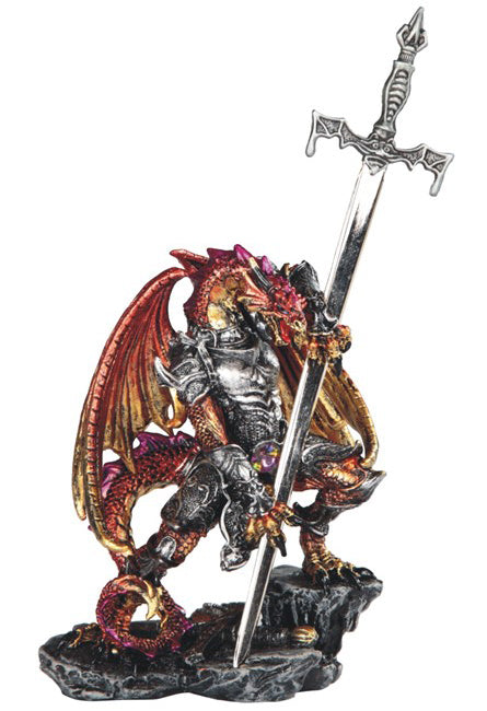 Red Armor Dragon with Sword