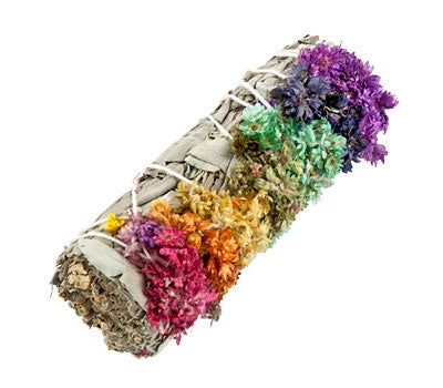 Chakra Flower Sage Smudge (4")