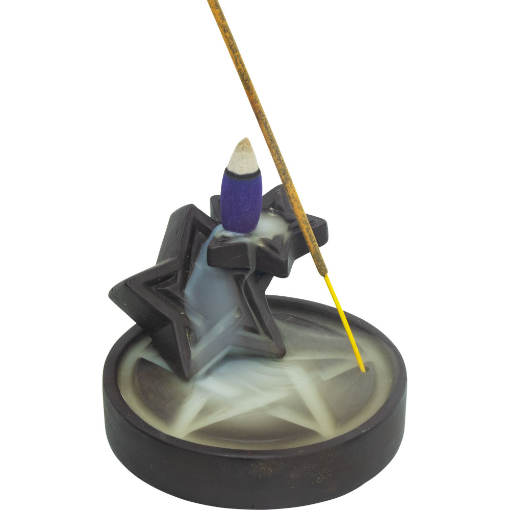 Triple Pentacles Backflow Incense Burner