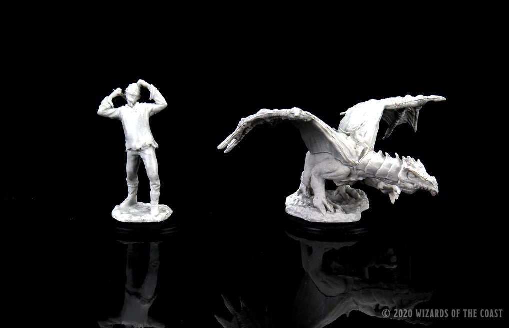 Green Dragon Wyrmling & Afflicted Elf