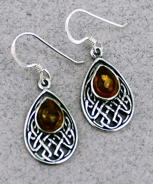 Celtic Earrings with Gem -- DragonSpace