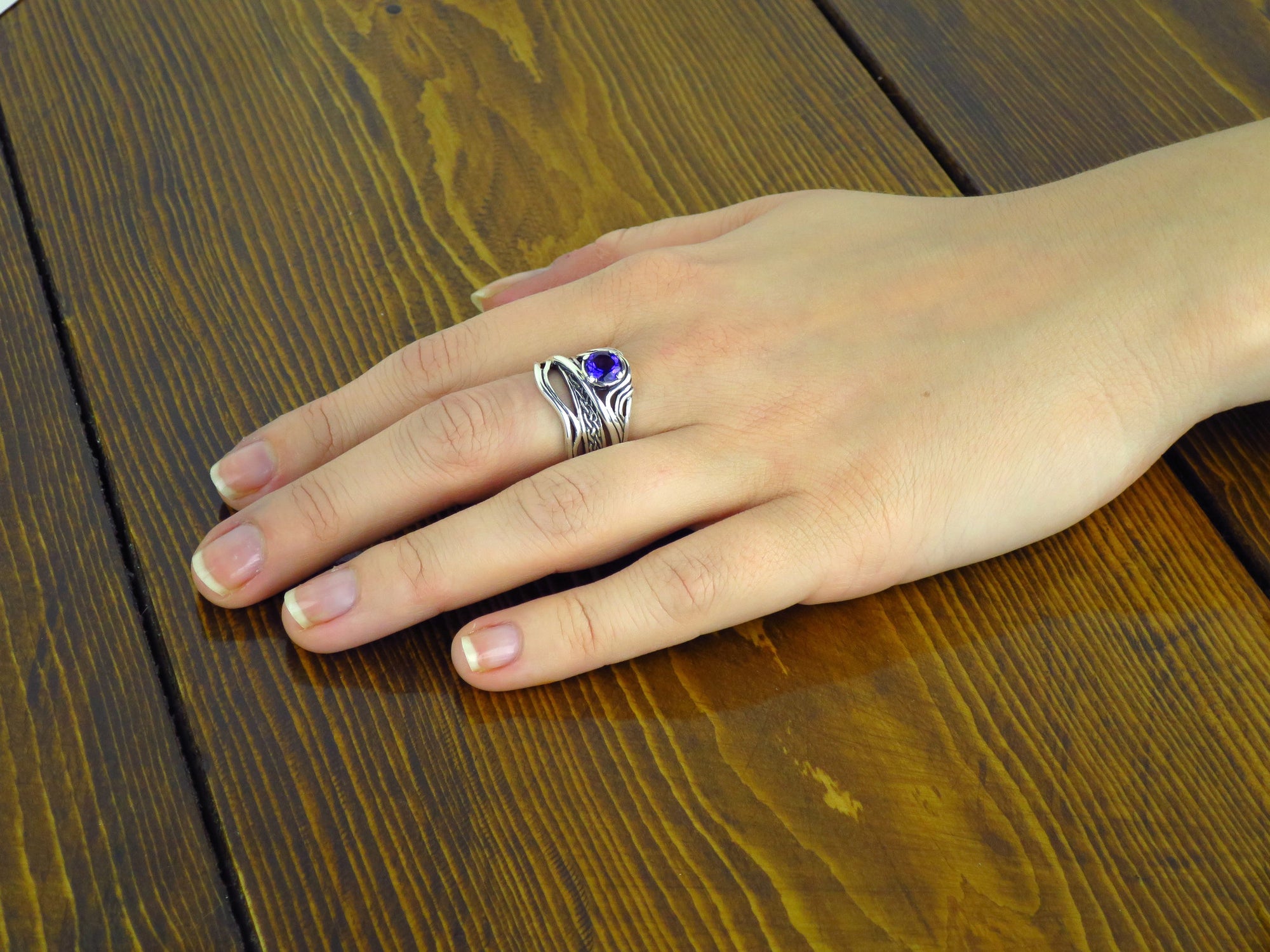 Celtic Weave Ring with Gemstone -- DragonSpace