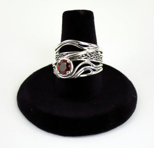 Celtic Weave Ring with Gemstone -- DragonSpace