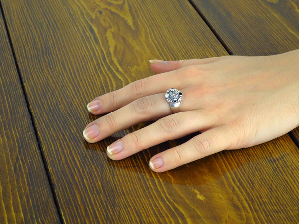 Dainty moon phase ring on sale