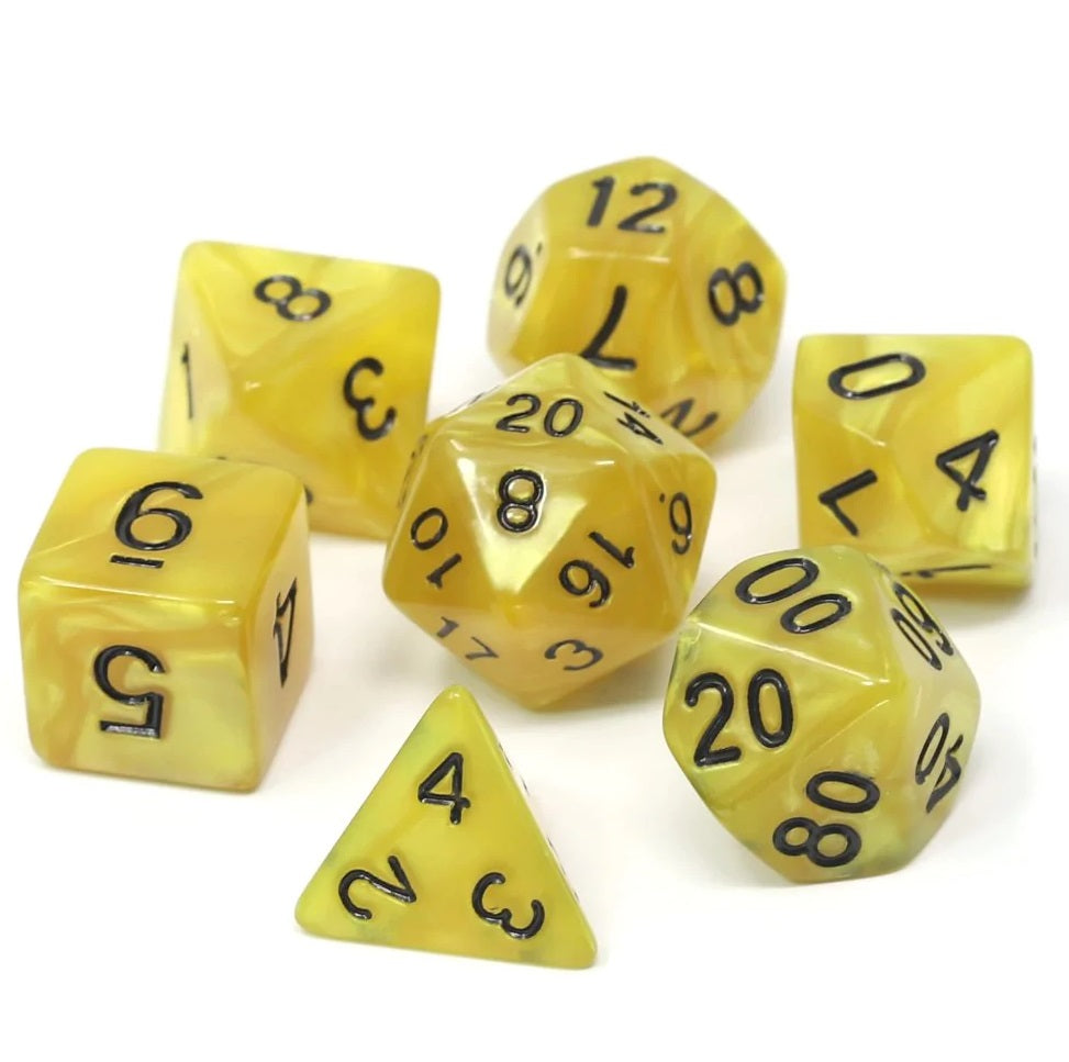 7-Die RPG Dice Set: Gold Doubloons