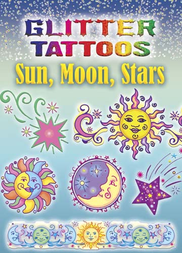 Glitter Tattoos Sun, Moon, Stars