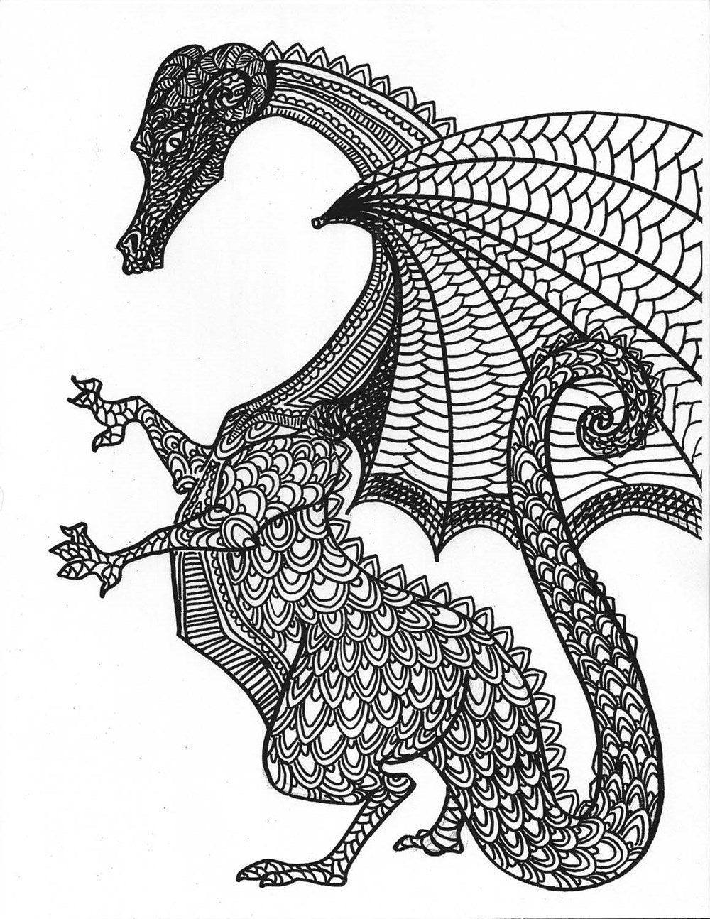 Zendoodle Coloring: Majestic Dragons