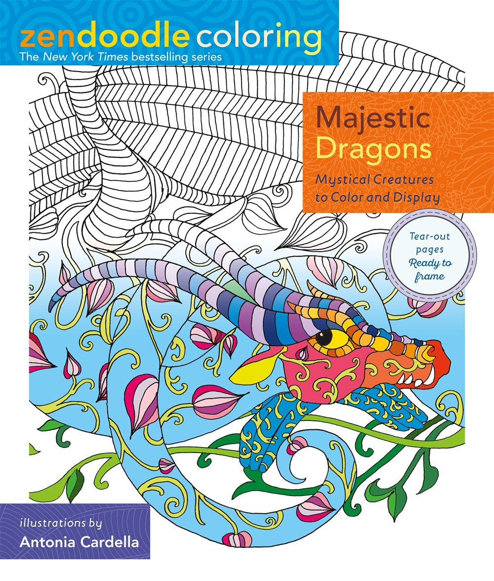 Zendoodle Coloring: Majestic Dragons