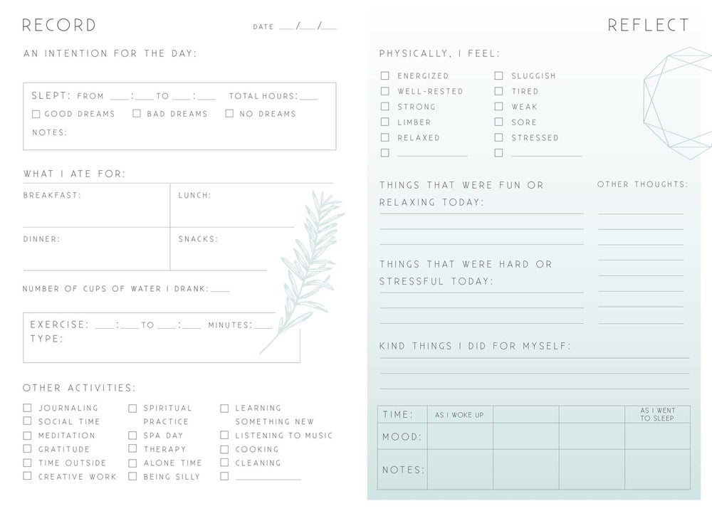 Self-Care: A Day and Night Reflection Journal