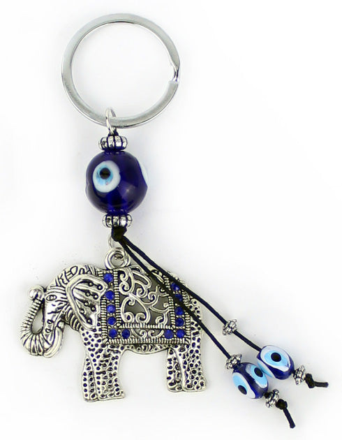 Evil Eye Elephant Keychain