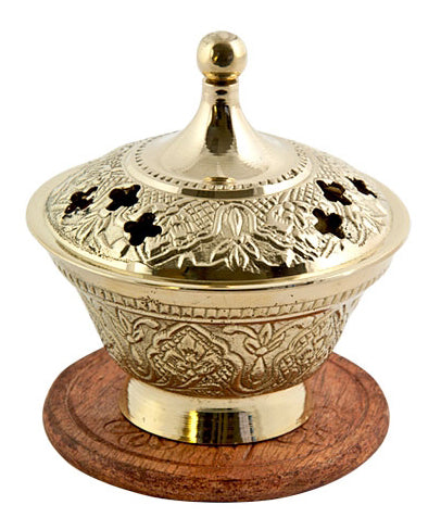 Brass Carved Charcoal Burner