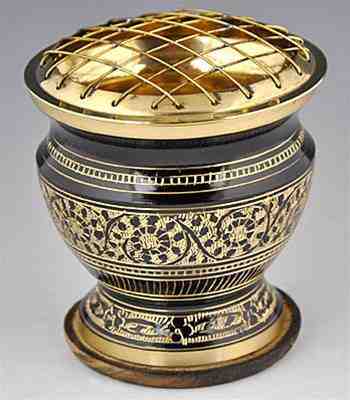 Brass Carved Charcoal Burner