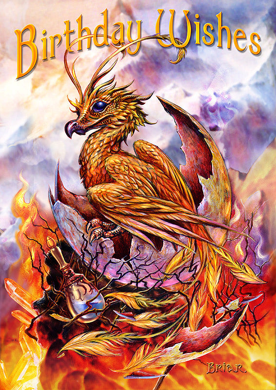 Birthday Phoenix Card -- DragonSpace