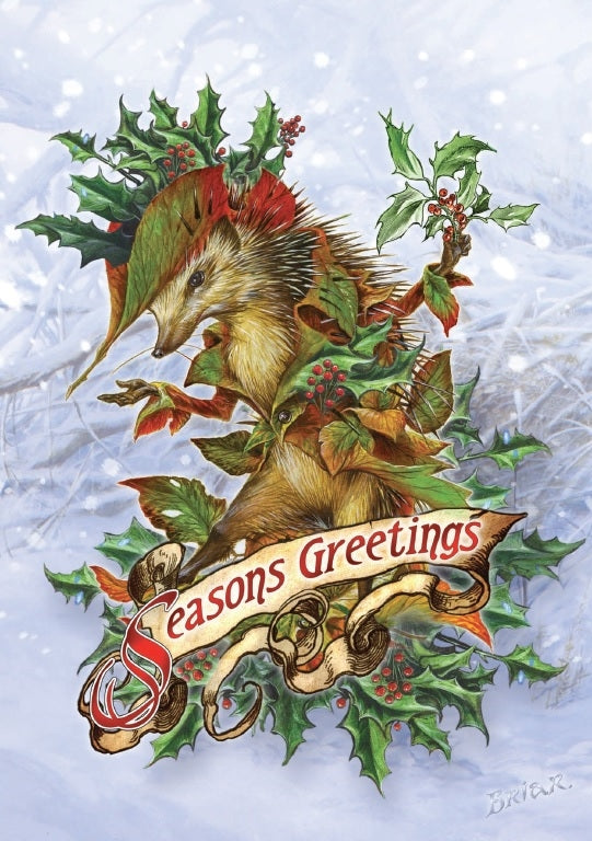 Mr. Hedgely's Yuletide Coat Card