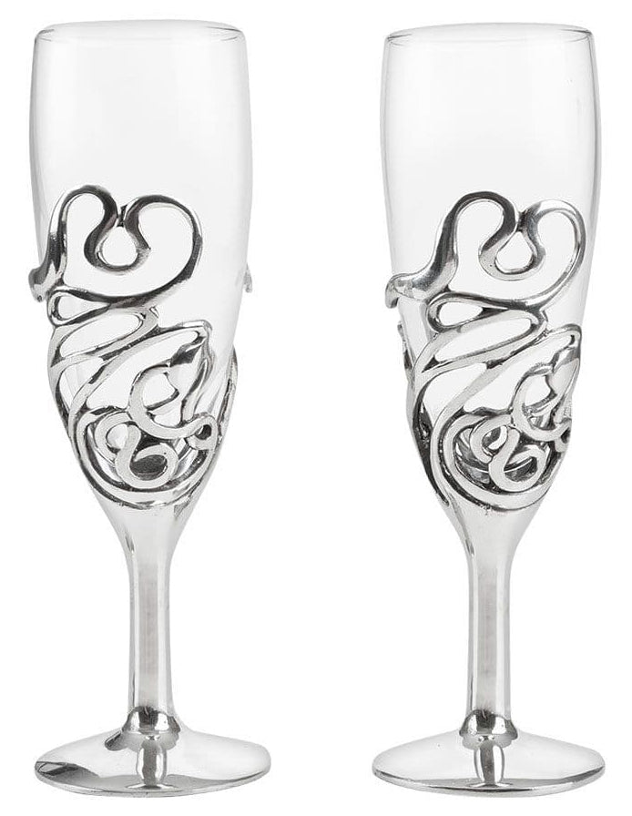Neverending Swirl Champagne Glass Pair