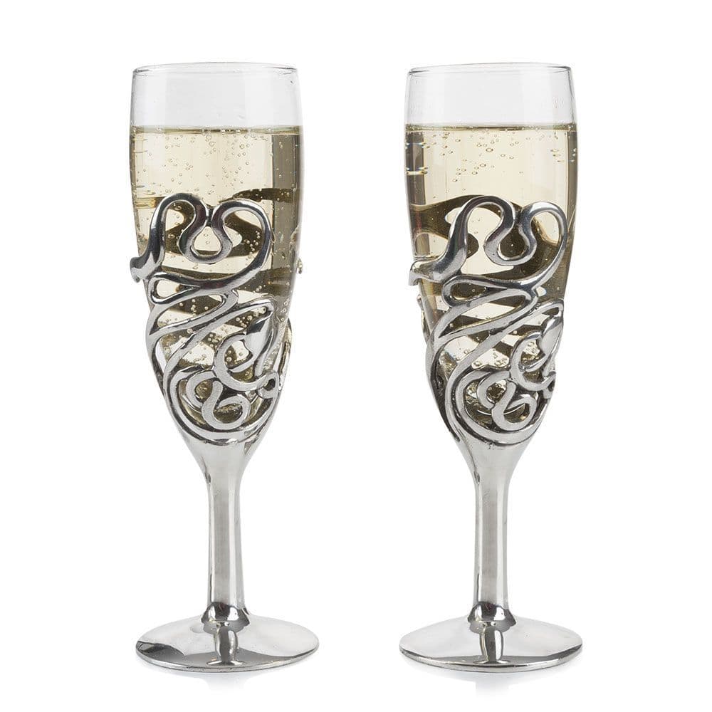 Neverending Swirl Champagne Glass Pair