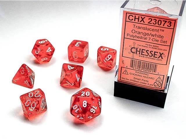 Translucent 7-Die Set: Orange/White