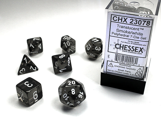 Translucent 7-Die Set: Smoke/White