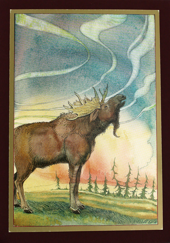 Northern Lights Moose Card