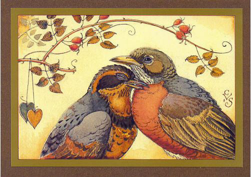 Robins in Love Card