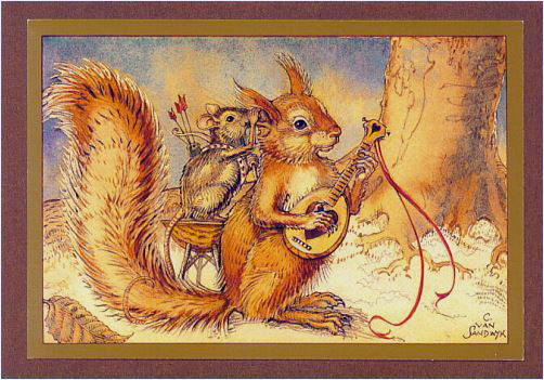 Squirrel with Cupid Card -- DragonSpace