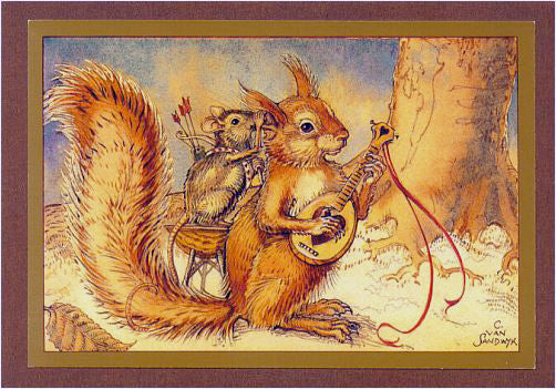 Squirrel with Cupid Card -- DragonSpace