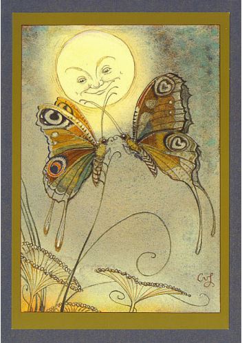 Butterflies & Moon Card -- DragonSpace