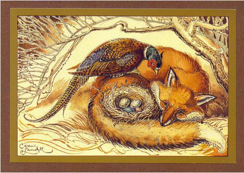 Fox & Pheasant Card -- DragonSpace