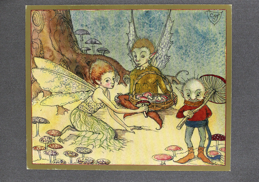 Fairies Picking Toadstools Card