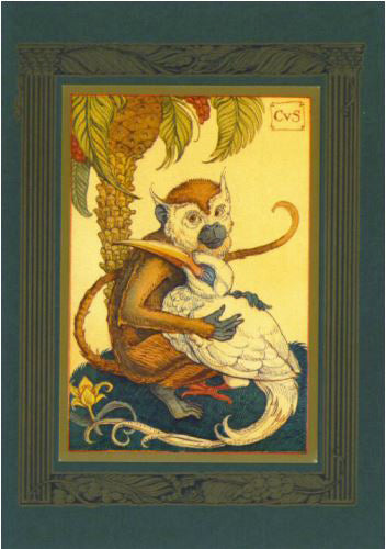 Monkey with Egret Card