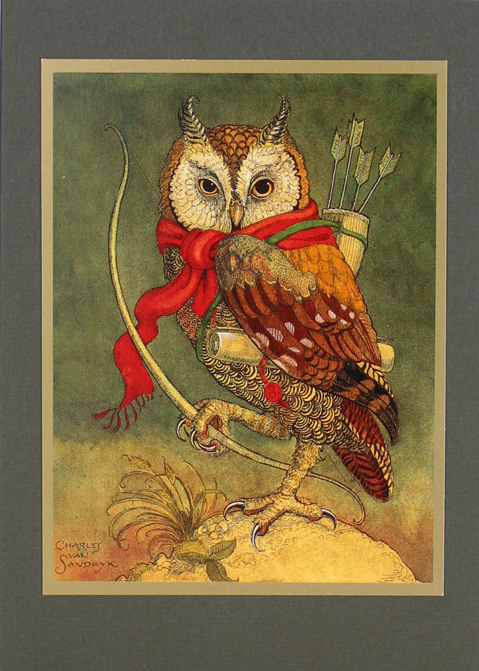 Owl with Quiver Card