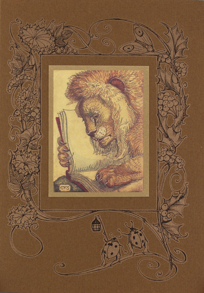 Lion with Book Card