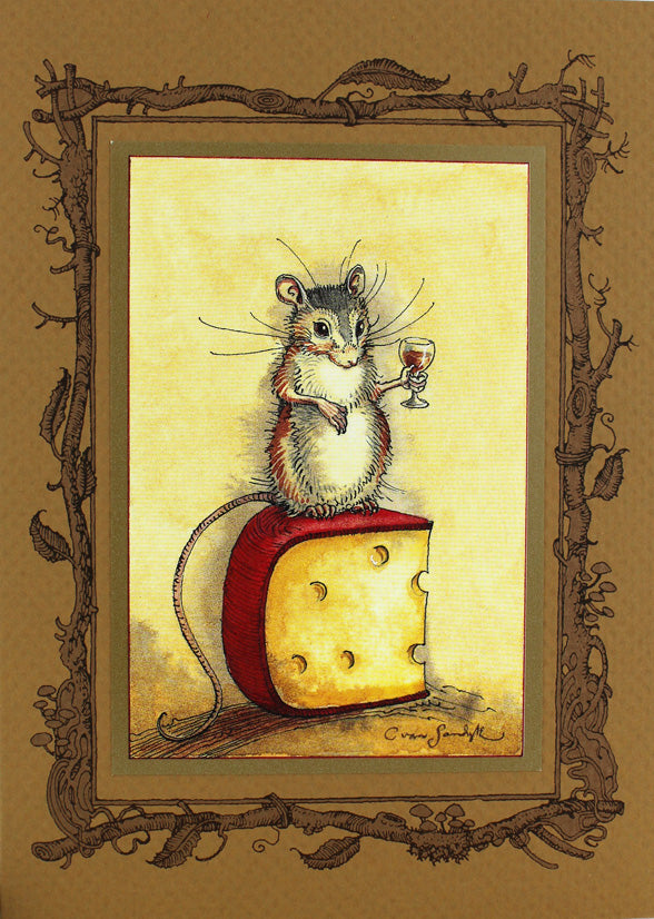 Mouse Cheese Wine Card