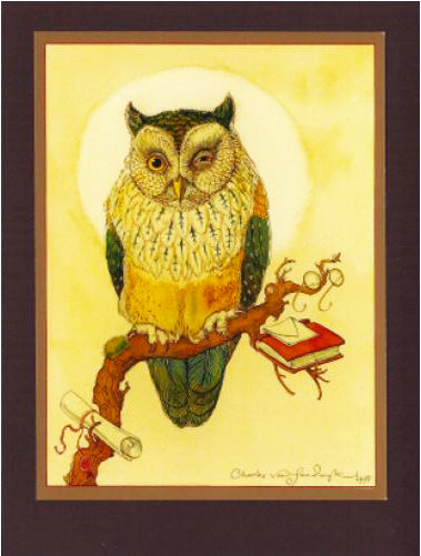 Studious Owl Card -- DragonSpace