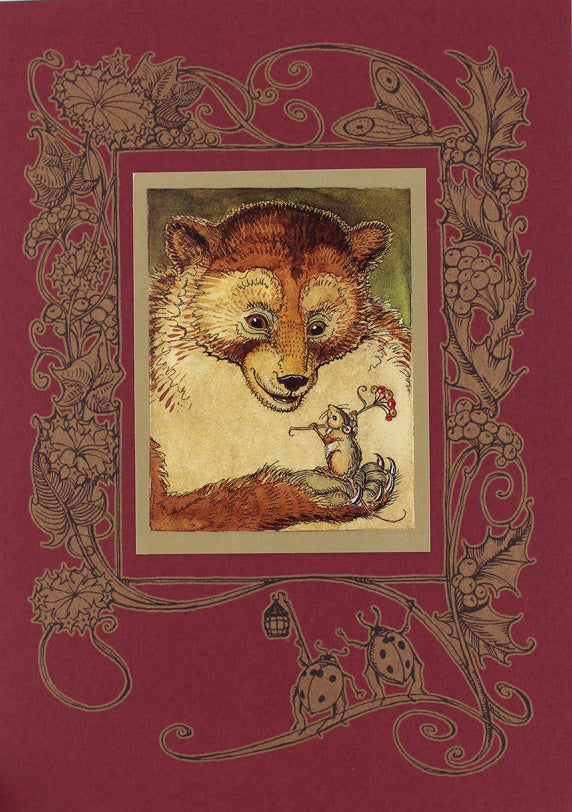 Bear Holding Mouse Card -- DragonSpace