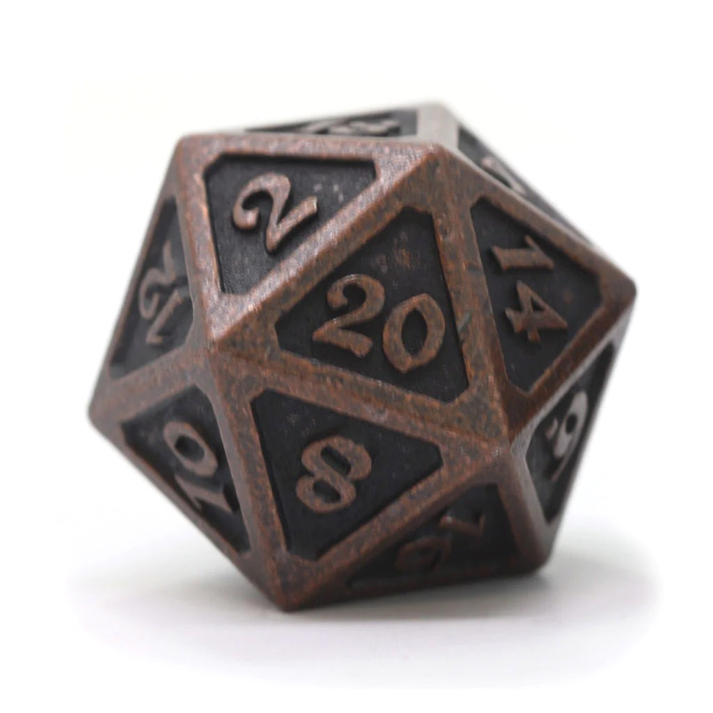 Dark Copper D20 Metal Die