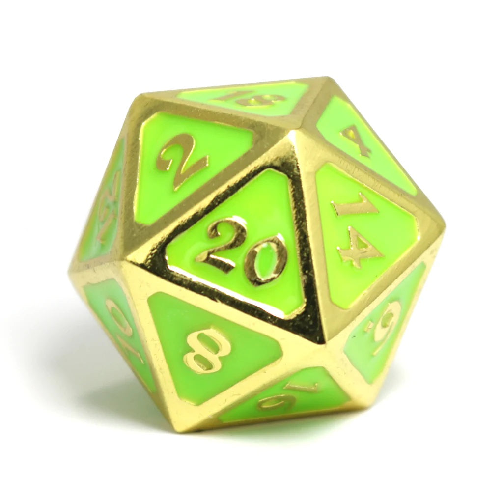 Neon Wild D20 Metal Die - DragonSpace Gift Shop