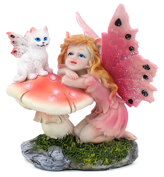 Fairy with Toadstool & Cat