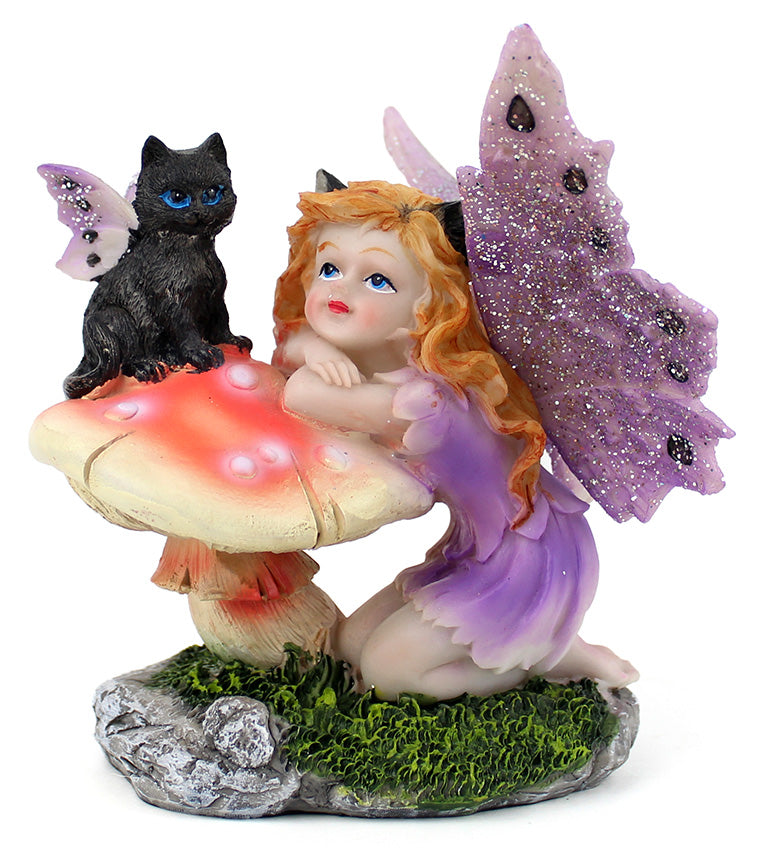 Fairy with Toadstool & Cat