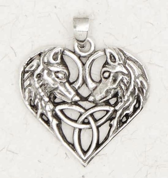 Celtic Wolves Necklace -- DragonSpace