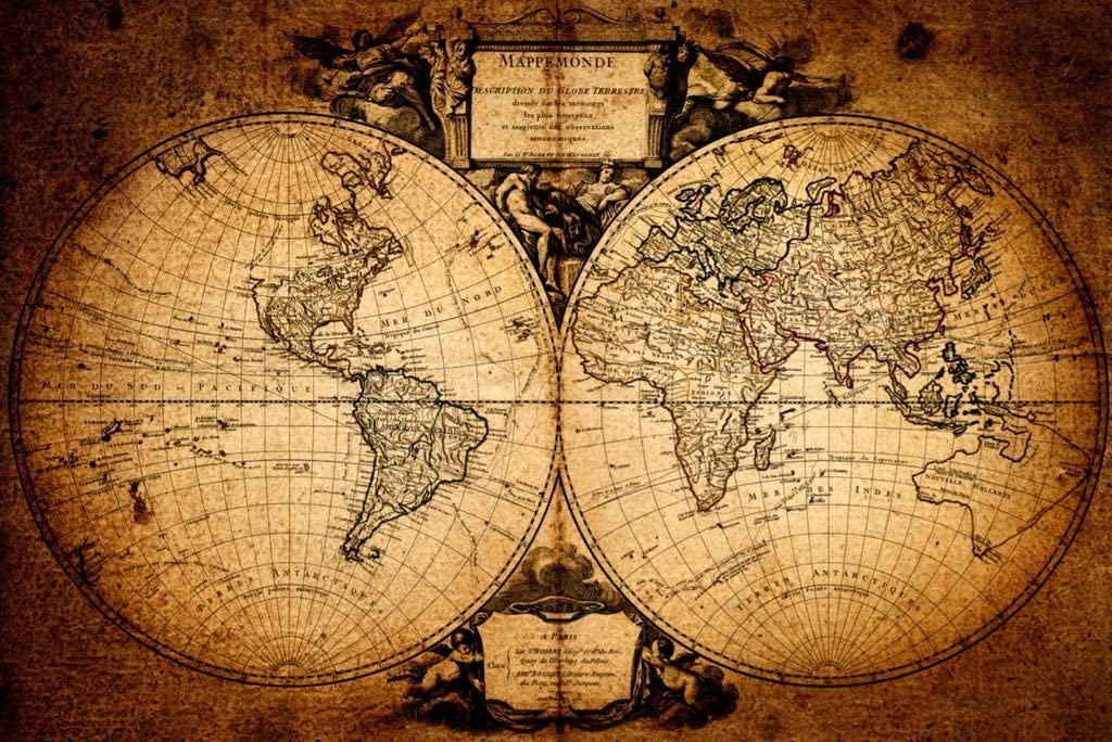 World Map Mappemonde Poster