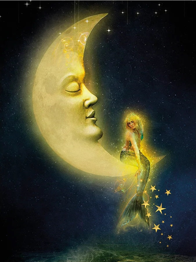 Mermaid Crescent Moon Card