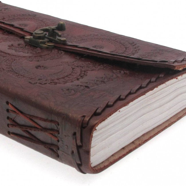 Medium Embossed Leather Journal with Clasp