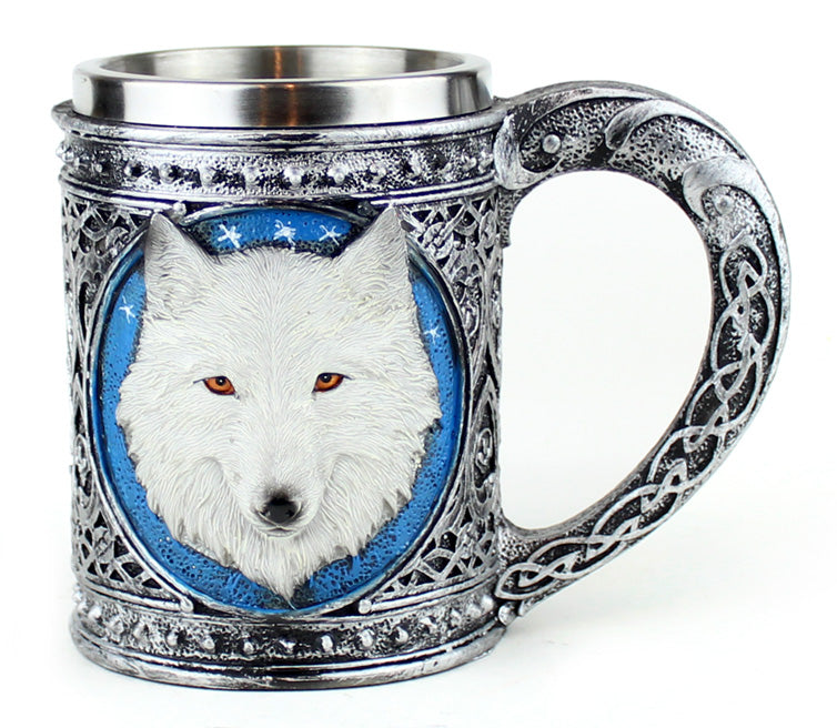 White Wolf Head Mug