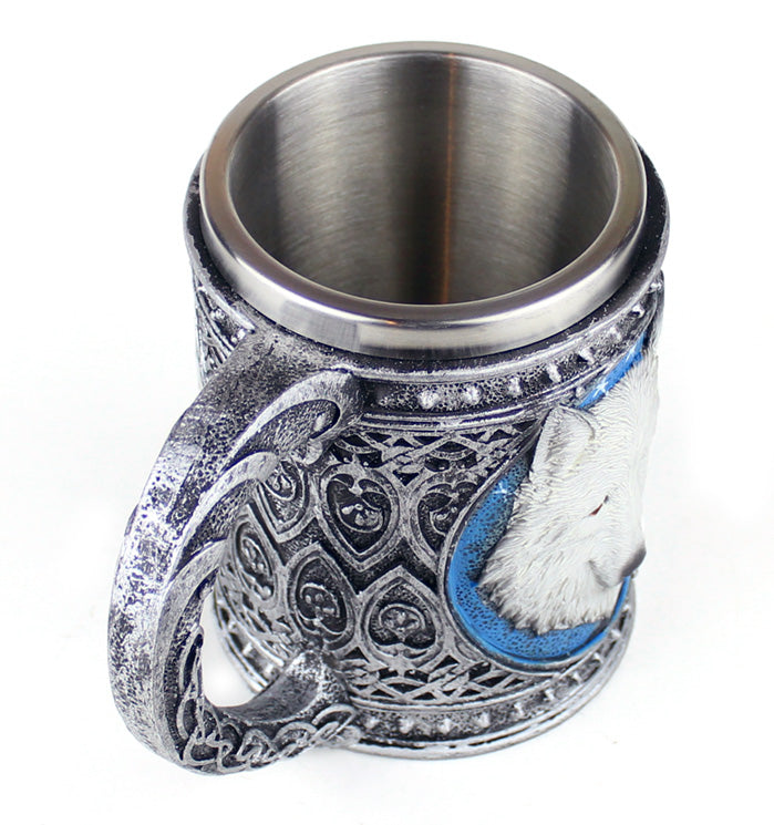 White Wolf Head Mug