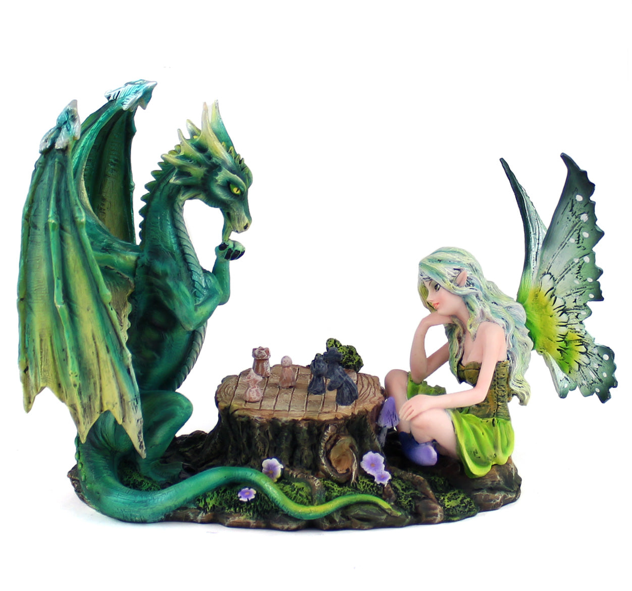 Fairy & Dragon Playing Chess