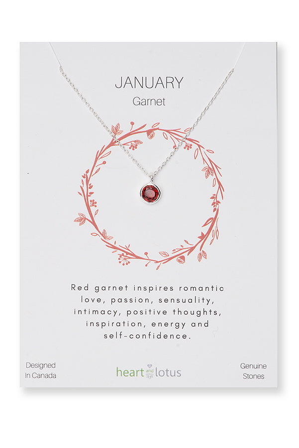 January Birthstone Necklace (Garnet)